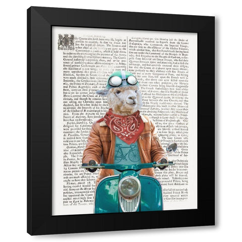 Portllama Black Modern Wood Framed Art Print with Double Matting by Taylor, Evangeline
