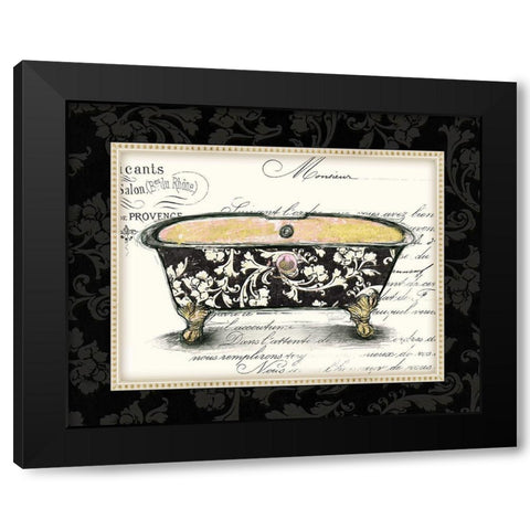 Boudoir Bath 1 Black Modern Wood Framed Art Print by Valentina