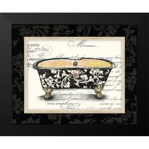 Boudoir Bath 1 Black Modern Wood Framed Art Print by Valentina