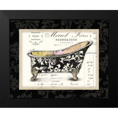 Boudoir Bath 2 Black Modern Wood Framed Art Print by Valentina