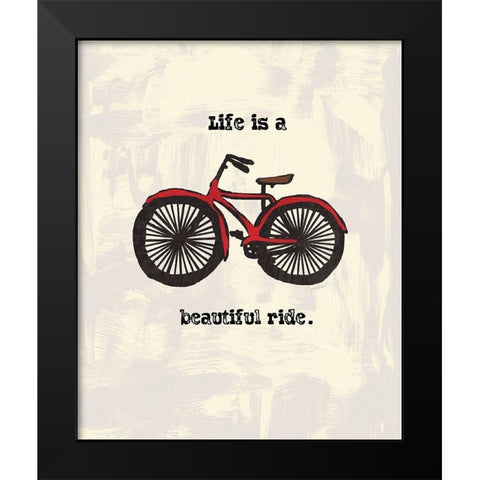 BEAUTIFUL RIDE INK SKETCH Black Modern Wood Framed Art Print by Valentina, Valentina