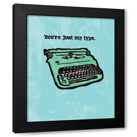JUST MY TYPE INK SKETCH Black Modern Wood Framed Art Print with Double Matting by Valentina, Valentina