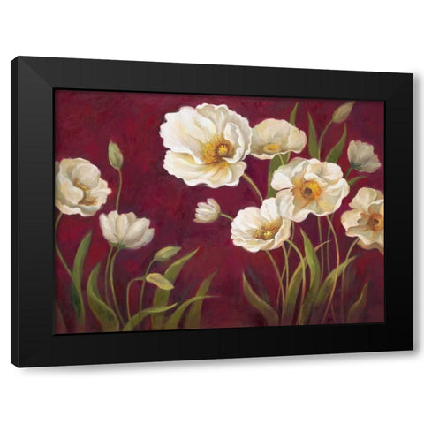 Harmony Poppies Black Modern Wood Framed Art Print with Double Matting by Art Atelier Alliance