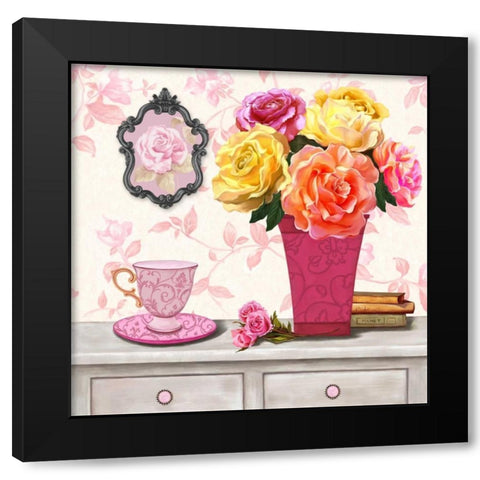 Parisian In Pink 1 Black Modern Wood Framed Art Print by Art Atelier Alliance