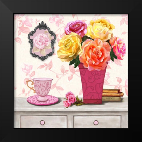 Parisian In Pink 1 Black Modern Wood Framed Art Print by Art Atelier Alliance