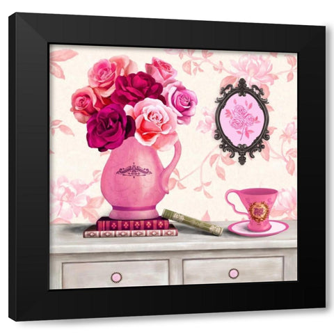 Parisian In Pink 3 Black Modern Wood Framed Art Print by Art Atelier Alliance