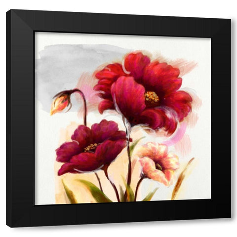 Floral Adagio Black Modern Wood Framed Art Print by Art Atelier Alliance