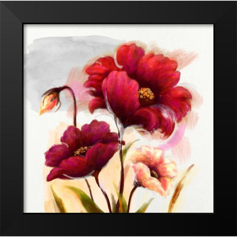 Floral Adagio Black Modern Wood Framed Art Print by Art Atelier Alliance