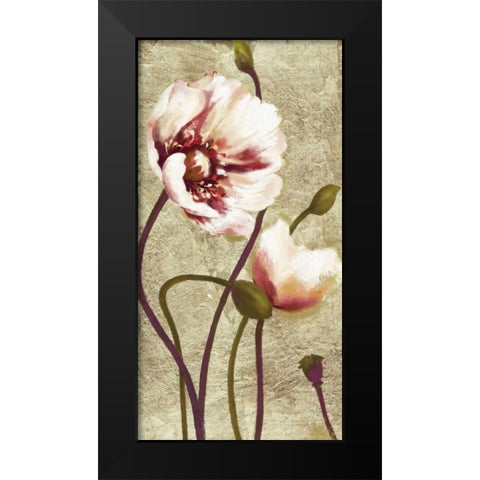 Dancing Poppies 1 Black Modern Wood Framed Art Print by Art Atelier Alliance