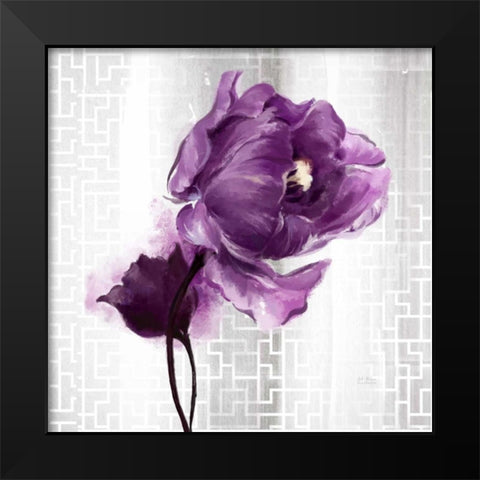 Exquisite Spring Tulip Black Modern Wood Framed Art Print by Art Atelier Alliance