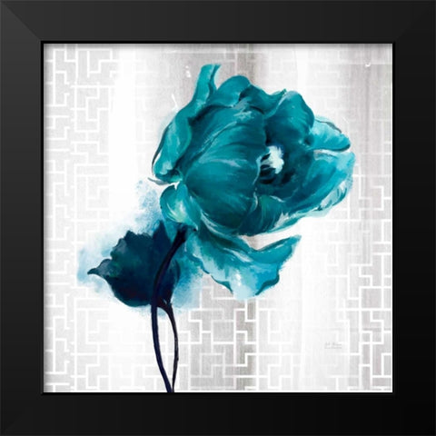 Exquisite Spring Turquoise Tulip Black Modern Wood Framed Art Print by Art Atelier Alliance