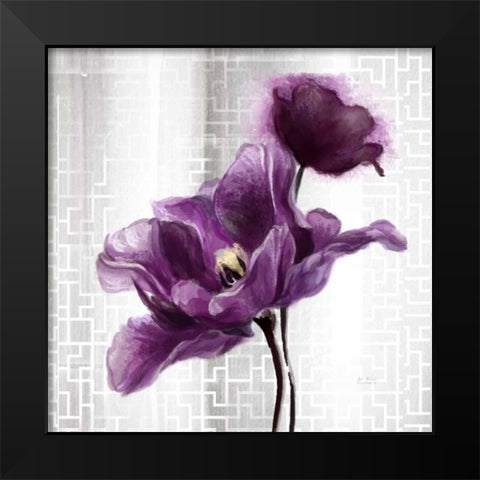 Ethereal Spring Tulip Black Modern Wood Framed Art Print by Art Atelier Alliance