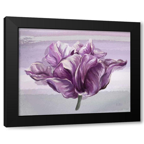 Awash In Plum Floral Black Modern Wood Framed Art Print by Art Atelier Alliance