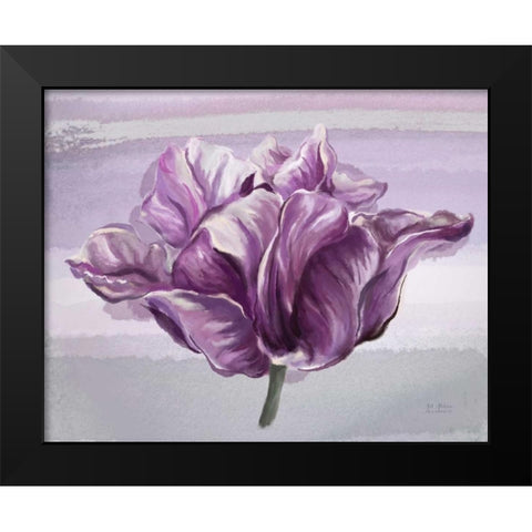 Awash In Plum Floral Black Modern Wood Framed Art Print by Art Atelier Alliance