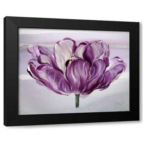 Awash In Plum Tulip Black Modern Wood Framed Art Print by Art Atelier Alliance