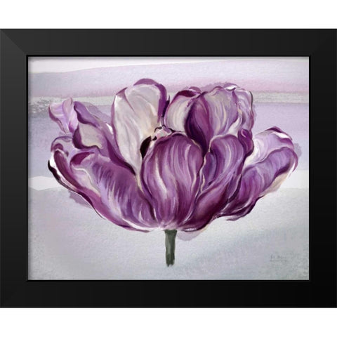 Awash In Plum Tulip Black Modern Wood Framed Art Print by Art Atelier Alliance