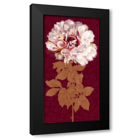 Blushing Peony Spice 2 Black Modern Wood Framed Art Print with Double Matting by Art Atelier Alliance