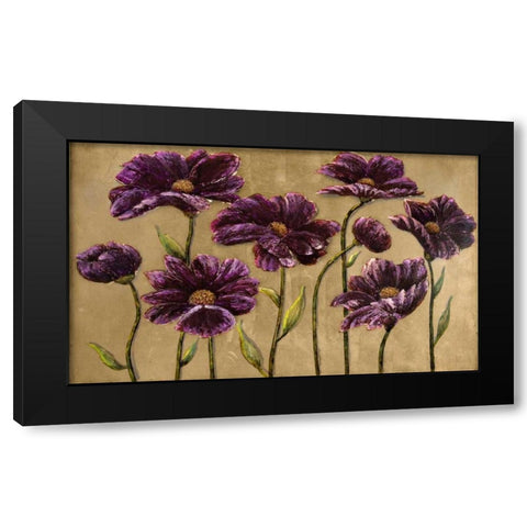 Plum Bliss Handpainted Canvas Black Modern Wood Framed Art Print by Art Atelier Alliance
