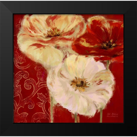 Eastern Poppies 2 Black Modern Wood Framed Art Print by Art Atelier Alliance