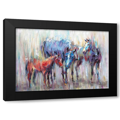 3 Horse 1 Black Modern Wood Framed Art Print by Art Atelier Alliance