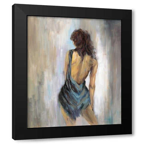 Blue Backless 1 Black Modern Wood Framed Art Print with Double Matting by Art Atelier Alliance