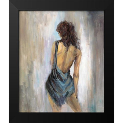Blue Backless 1 Black Modern Wood Framed Art Print by Art Atelier Alliance