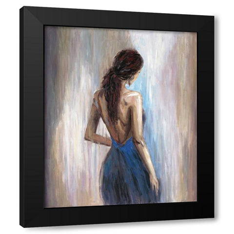 Blue Backless 2 Black Modern Wood Framed Art Print by Art Atelier Alliance