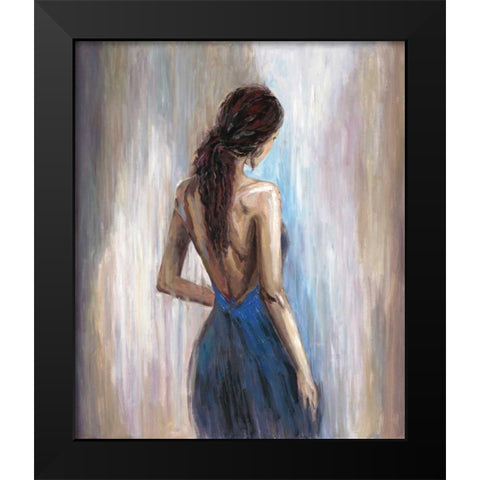 Blue Backless 2 Black Modern Wood Framed Art Print by Art Atelier Alliance