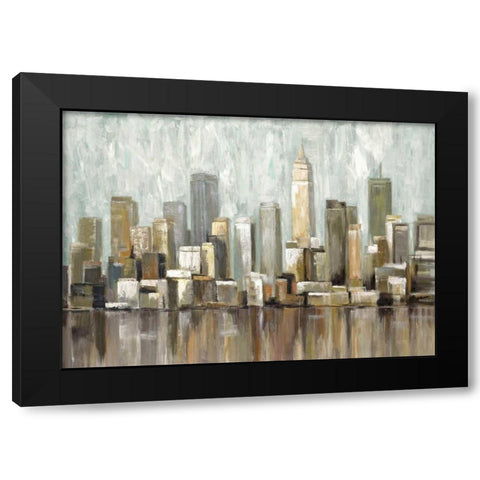 City Scape 1 Black Modern Wood Framed Art Print with Double Matting by Art Atelier Alliance