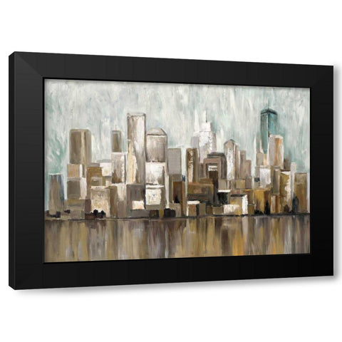 City Scape 2 Black Modern Wood Framed Art Print by Art Atelier Alliance