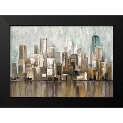 City Scape 2 Black Modern Wood Framed Art Print by Art Atelier Alliance