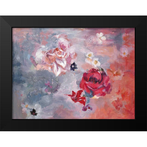 Floral 1 Black Modern Wood Framed Art Print by Art Atelier Alliance