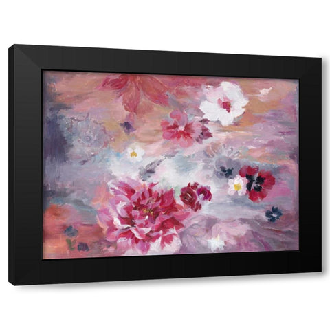 Floral 2 Black Modern Wood Framed Art Print with Double Matting by Art Atelier Alliance