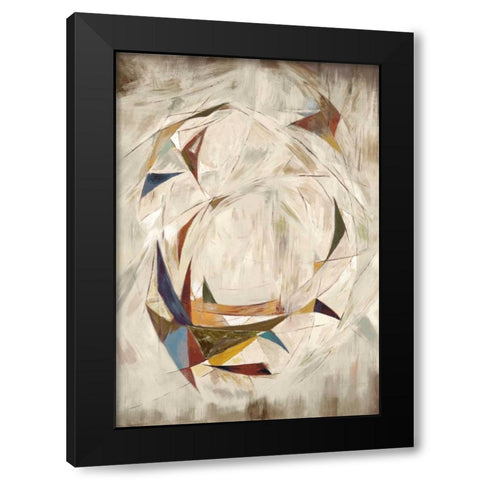 Triangle Circle on Cream Black Modern Wood Framed Art Print by Art Atelier Alliance
