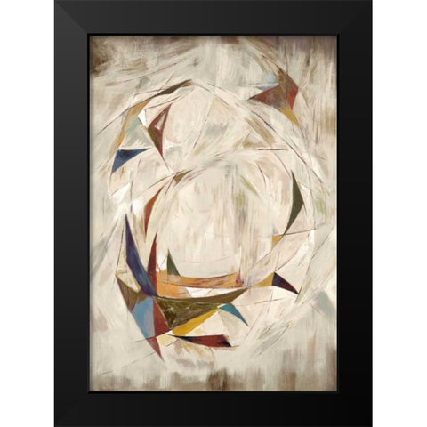 Triangle Circle on Cream Black Modern Wood Framed Art Print by Art Atelier Alliance