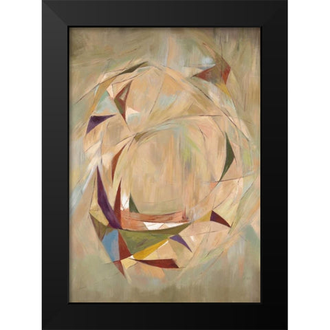 Triangle Circle Black Modern Wood Framed Art Print by Art Atelier Alliance