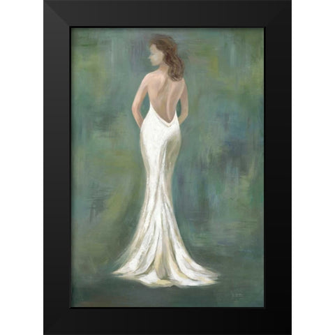 White Gown Black Modern Wood Framed Art Print by Art Atelier Alliance