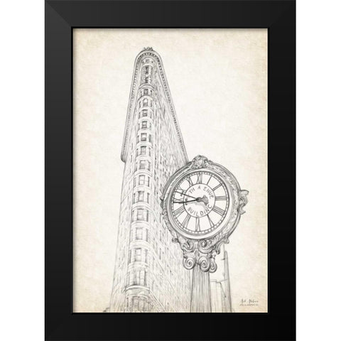 New York Sketch Book Black Modern Wood Framed Art Print by Art Atelier Alliance