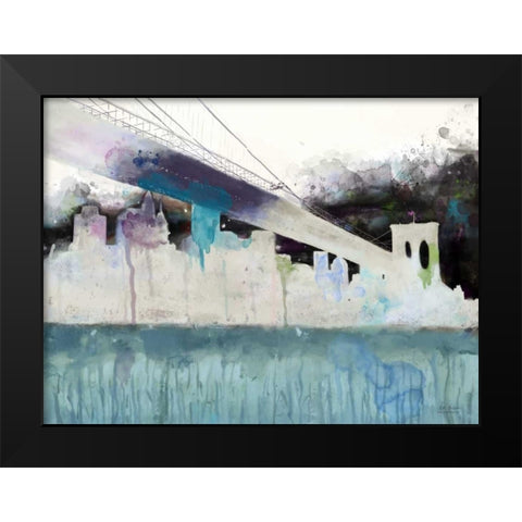 Painted City Black Modern Wood Framed Art Print by Art Atelier Alliance