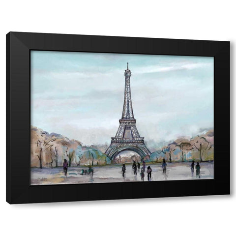 Watercolour Sketch Book Paris Black Modern Wood Framed Art Print by Art Atelier Alliance