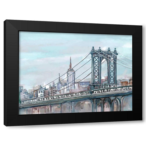 Watercolour Sketch Book New York Black Modern Wood Framed Art Print with Double Matting by Art Atelier Alliance