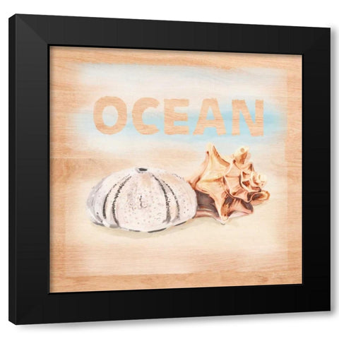 Natural Ocean Words Black Modern Wood Framed Art Print by Art Atelier Alliance