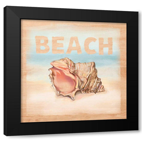 Natural Ocean Beach Black Modern Wood Framed Art Print by Art Atelier Alliance