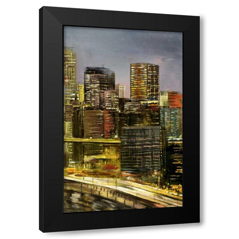 Metropolis 4 Black Modern Wood Framed Art Print with Double Matting by Art Atelier Alliance