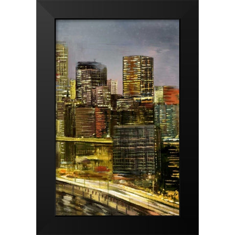 Metropolis 4 Black Modern Wood Framed Art Print by Art Atelier Alliance
