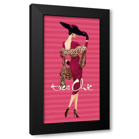 Tres Chic Fashion Illustration Black Modern Wood Framed Art Print by Art Atelier Alliance