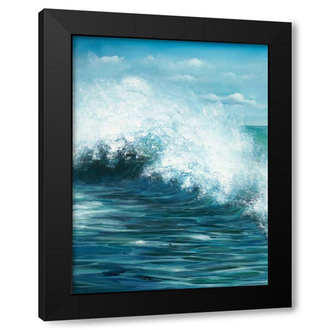 Coastal Wave 1 Black Modern Wood Framed Art Print with Double Matting by Art Atelier Alliance