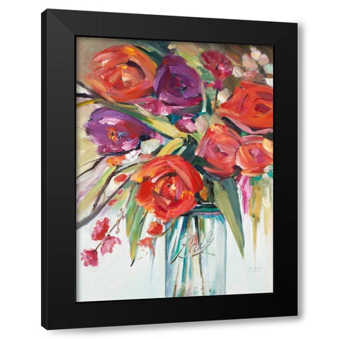 Mason Bloom 1 Black Modern Wood Framed Art Print with Double Matting by Art Atelier Alliance