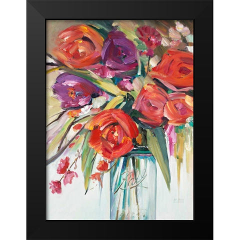 Mason Bloom 1 Black Modern Wood Framed Art Print by Art Atelier Alliance
