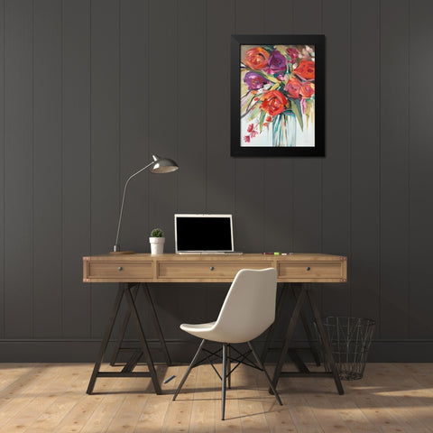 Mason Bloom 2 Black Modern Wood Framed Art Print by Art Atelier Alliance